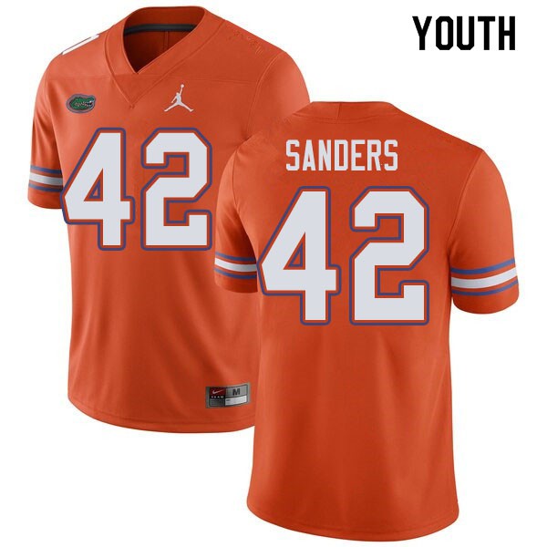 Jordan Brand Youth #42 Umstead Sanders Florida Gators College Football Jersey Orange
